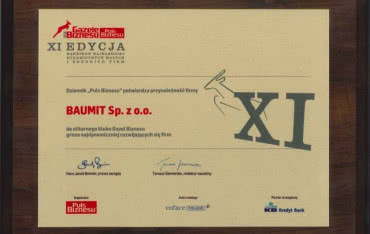 Gazela Biznesu 2010 dla firmy Baumit